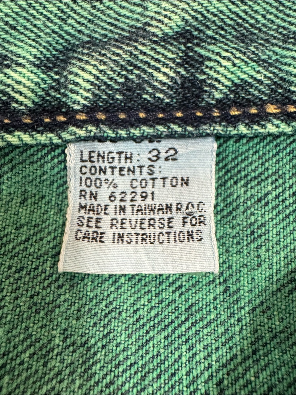 Vintage Slick Men's Denim Jeans, Size 32 x 32, Straight-Leg, Acid Wash Teal, Y2K - Picture 10 of 11